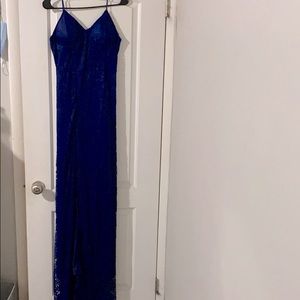 Long Blue lace gown